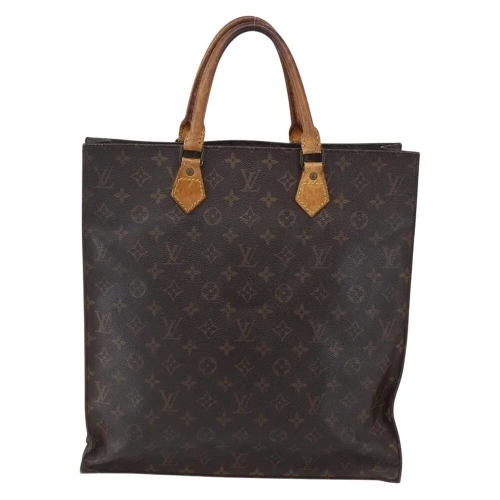 Louis Vuitton Monogram Sac Plat Handbag Brown